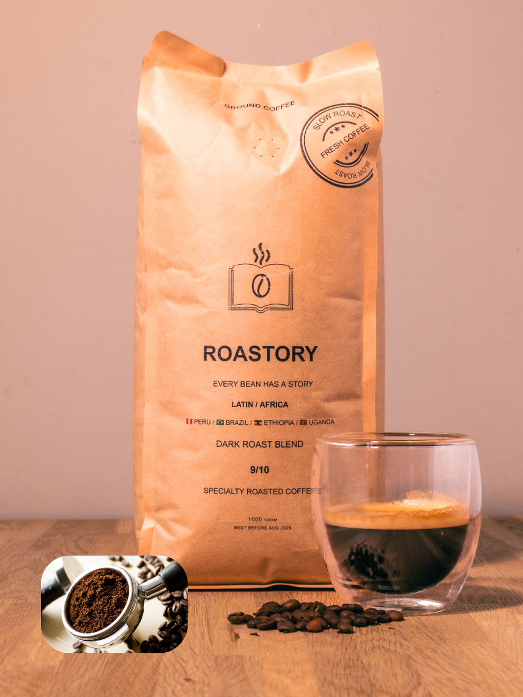 image Roastory Dark Roast Filterkoffie – Versgemalen Specialty (500g & 1000g)